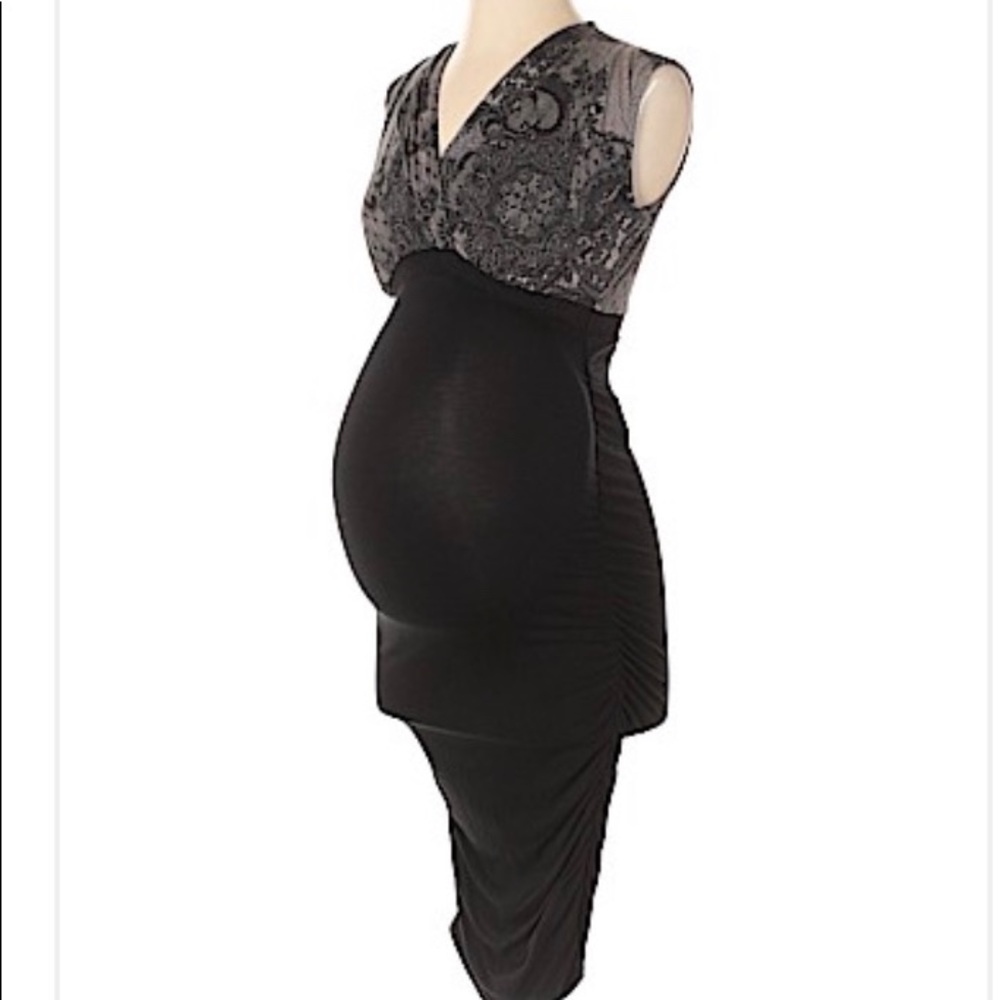 Rise Maternity Bodycon Cocktail Dress in Black